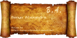 Benyo Alexandra névjegykártya