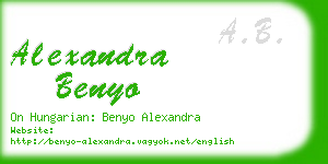 alexandra benyo business card